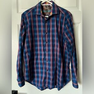 ROBERT GRAHAM • men’s classic fit statement shirt long sleeve geometric stripe